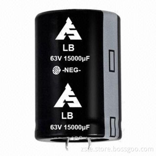 Snap-in Aluminum Electrolytic Capacitor with Large Capacitance, 63V, 15,000uf, 3,000h